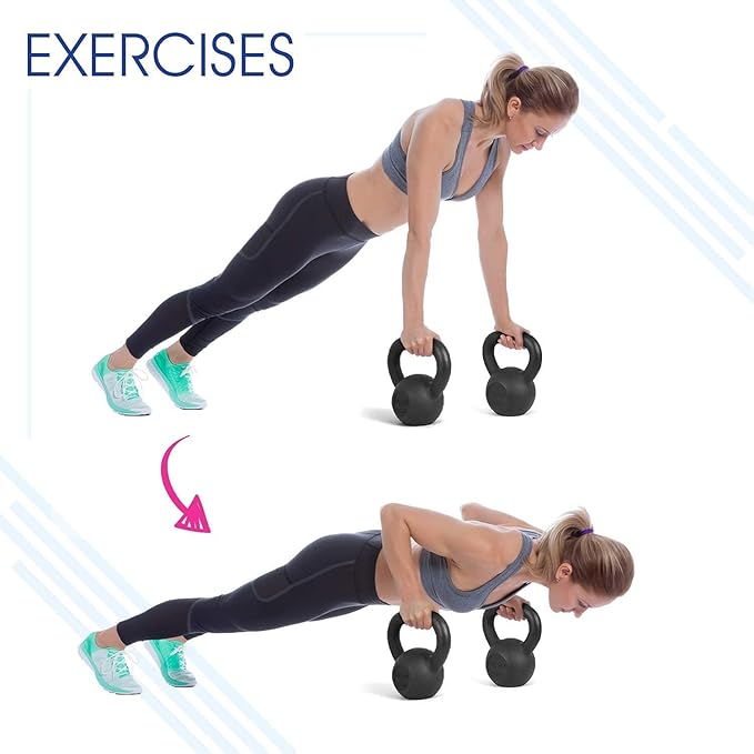 Yes4All 5-80 lbs Cast Iron Kettlebell for Dumbbell Weights Exercises, Gym, Full Body Home Workout Equipment, Push up, Grip and Strength Training