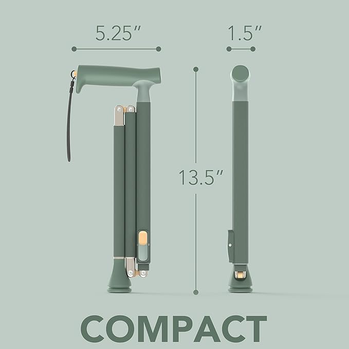 Michael Graves Quick Fold Walking Cane for Men and Women - Foldable Walking Stick for Stability and Style - Collapsible Folding Cane - Walking Sticks for Seniors & Adults