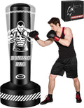 Standing Punching Bag for Adults Teens, 70" Heavy Punching Bag with Stand, Heavy Bag Inflatable Kick Boxing Bag Training Equipment Bags for Training MMA Muay Thai Fitness