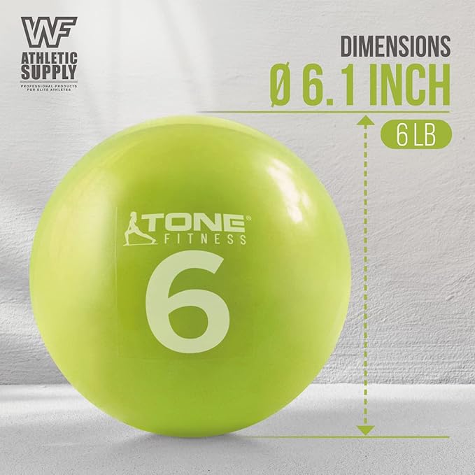 CAPHAUS Soft Weighted Exercise Ball, Weighted Toning Ball, Soft Medicine Balls for Exercise, Yoga, Pilates & Physical Therapy, 6, 8, 10 LB, Option Available in Single, Pair & Set with Rack
