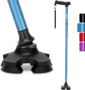 REHAND Walking Cane for Men & Women - Foldable, Adjustable, Lightweight, Self Standing Pivot Walking Cane, Soft Handle Grip, with Travel Bag, Walking Sticks for Seniors & Adults