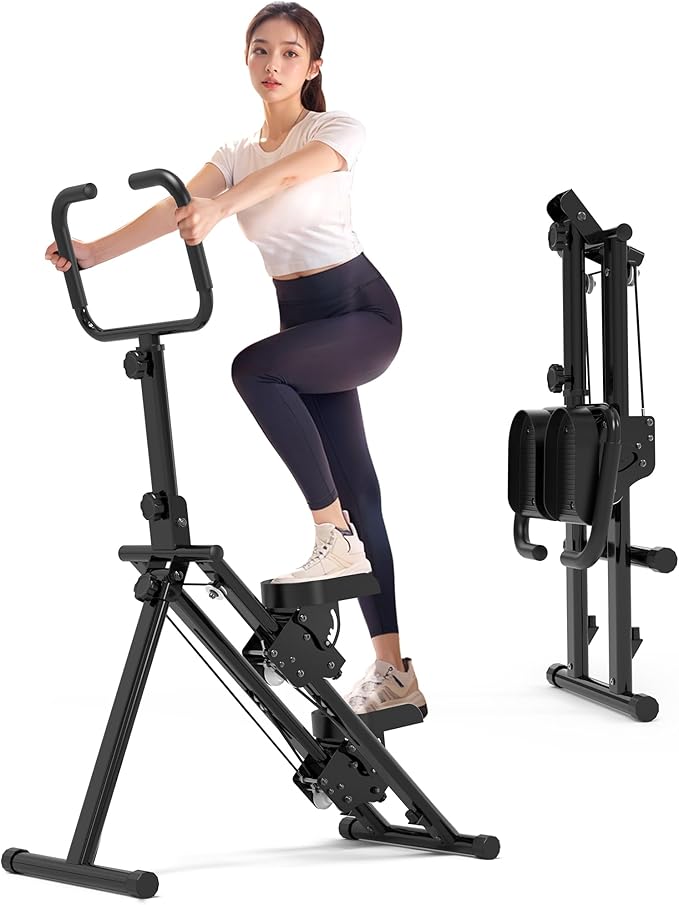 Leikefitness Stair Stepper for Home Gym,Vertical Climber Machine for Full-Body Workout,Foldable Cardio Stepper with Adjustable Handle and Treads for Women & Men