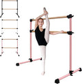 4FT/6FT Freestanding Ballet Barre Wood/Steel Height Adjustable from 7 to 46 inch Ballet Bar Portable Double Dance Bar for Home Workout and Stretch