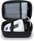 Ginsco Compact Hard Shell Case for Blood Pressure Monitor, Compatible with Omron Bronze/iHealth/Oklar, Portable Carrying Travel Case with Handle, Mesh Pocket for Cuff/Batteries/Charger (Black, M)