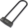 U Bike Lock - Heavy Duty Combination Lock for Motorcycle Wheel, Office Door, Fence & Gate - Resettable, Long Combination U-Lock in Black - Steel/Zinc/PVC Construction - 13.78 x 4.7 x 1.1 Inches