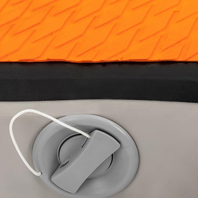 Inflatable Kayak Seat, Universal Paddle Board Seat, Thicken Seat Cushion for Kayak with Foldable Back Support Adjustable Back Strap for Sit On Top Kayaks Canoes Fishing Boats 17.7*18.8*17.7in (Orange)