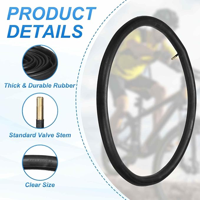 HARFINGTON Inner Tubes Width Rubber Bicycle Tubes with Standard Valve for MTB Mountain Dirt Bike