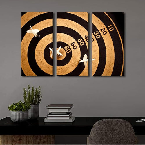 3 Pieces Dart Board Pictures Canvas Art Paintings House Decor Sports Theme Poster Print Canvas Wall Art for Bar Club Living Room Artwork Rustic Home Decor Framed Ready to Hang(28" Wx42 H)