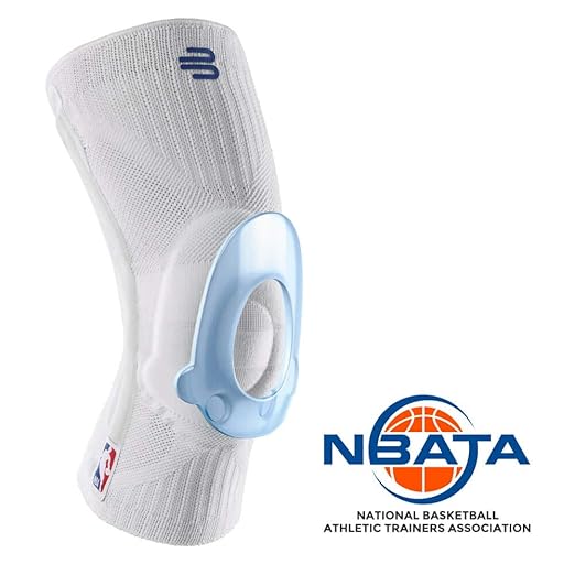 Bauerfeind Sports Knee Support NBA - Officially Licensed Basketball Knee Brace - Relief and Stabilization - Targeted Compression - Lightweight & Durable - White, X-Large