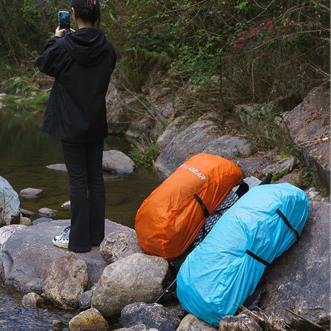 3F 20-85L backpack rain cover, waterproof, dustproof, wear-resistant, tear resistant outdoor hiking backpack cover (orange-L)