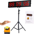 Fitness Timer with Stopwatch Button, Suitable for School/exam/Home Exercise/Gym/Gym SMAHEAT Electronic Fitness Timer (4.0 inch six bit All red PC Transmission Model)
