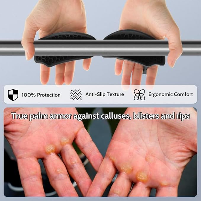 Workout Grips for Weight Lifting: Ergonomic Anti-Slip Rubber Hand Protector Gloves for Weight Grip Pads Pull-Ups Gym Training and Exercise for Men and Women Gym Gloves Alternative