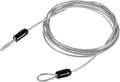 MECCANIXITY Security Steel Cable Lock, Safety Cable Flexible Wire Rope Luggage Lock 6.5feet 2.5mm Vinyl Coated Braided Steel with Double Loop for Bike Bicycle U-Lock Padlock Transparent