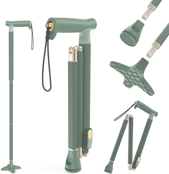 Michael Graves Quick Fold Walking Cane for Men and Women - Foldable Walking Stick for Stability and Style - Collapsible Folding Cane - Walking Sticks for Seniors & Adults