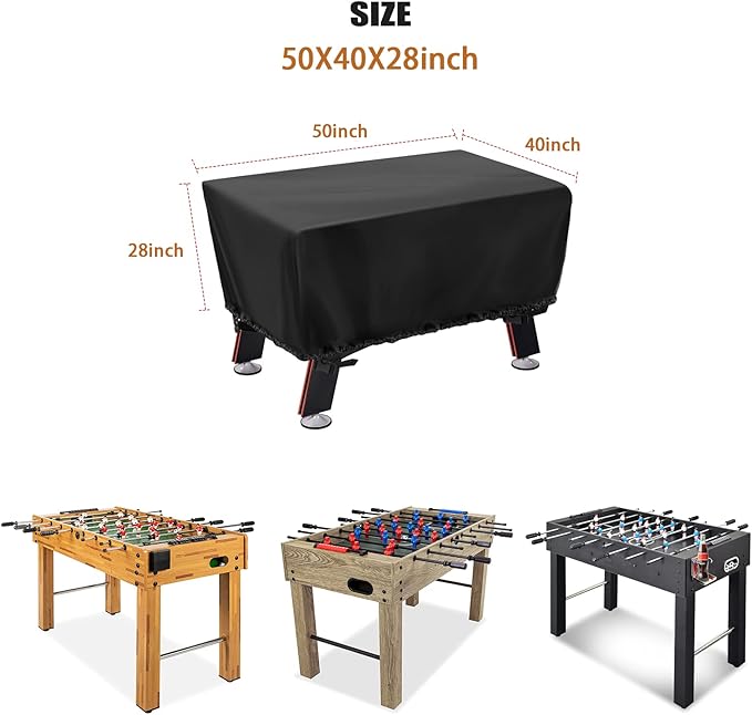 Foosball Table Cover, Waterproof Football Table Cover Outdoor Soccer Table Covers, Indoor Foosballs Table Protection (50X40X28 inch)