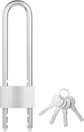 All Weather Stainless Steel Bike U Lock, Outdoor Pad Lock with 4 Keys, 2.76 in. (70mm) Wide, Adjustabl Shackle Marine Lock for Bikes, Boats, Gates, Cabinet, Scooters, etc.