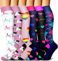 6 Pack Copper Compression Socks for Women and Men Circulation-Best Support for Medical, Running,Nursing,Athletic