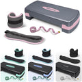 SAKAE Exercise Step Platform Set with Ankle Weights & Measuring Tape, Adjustable Height 2 Level Risers Workout Step Trainer, Aerobic Steppers for Home Gym Exercise Fitness Workout, Multiple Colors