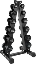 HolaHatha 2, 3, 5, 8, and 10 Pound Neoprene Dumbbell Free Hand Weight Set with Rack, Ideal for Home Exercises to Gain Tone and Definition, Pastel