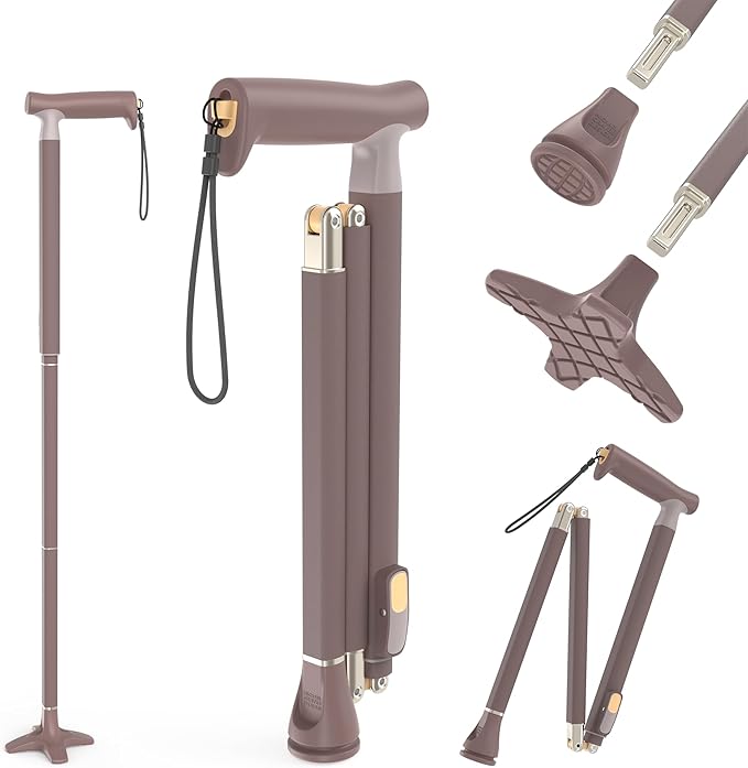 Michael Graves Quick Fold Walking Cane for Men and Women - Foldable Walking Stick for Stability and Style - Collapsible Folding Cane - Walking Sticks for Seniors & Adults