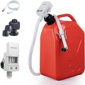Automatic Fuel Transfer Pump with Auto-Stop, 51'' Extra Long Hose, 3.2 Gallon per Min, Fast and Safe Portable Gas Can Pump for Oil,Battery or USB Powered, 4 Can Adapters,Diesel,Gasoline (Gray)