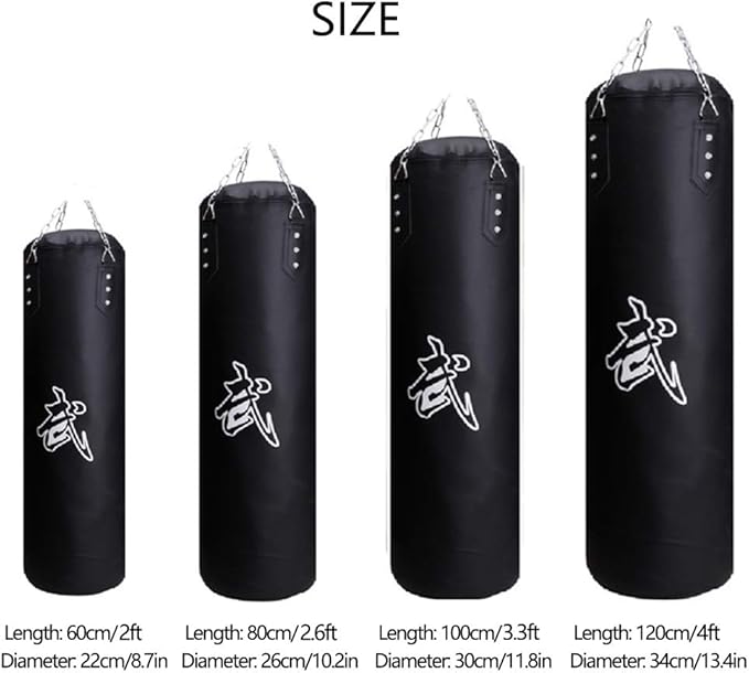 Punching Bag for Man Women Kids, Indoor/Garden Boxing Bag Unfilled Heavy Bag Set with Punching Gloves, Chain, Ceiling Hook for MMA, Kickboxing, Muay Thai, Karate, Taekwondo