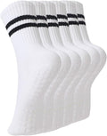BONANGEL Pilates Socks with Grips for Women, 3 Pairs Womens Grippy Yoga Ballet Barre Hospital Gym Athletic Socks