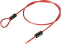 MECCANIXITY Security Steel Cable Lock, Safety Cable Flexible Wire Rope Luggage Lock 1.6feet 2.5mm Vinyl Coated Braided Steel with Double Loop for Bike Bicycle U-Lock Padlock Red