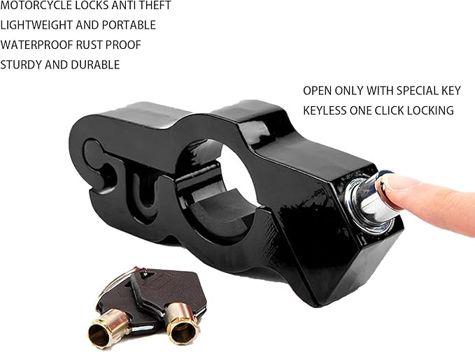 Motorcycle Brake Lock, Heavy Duty Motorcycle Locks Anti Theft, Motorcycle Accessories for Moped Dirt Bike Scooter and ATV