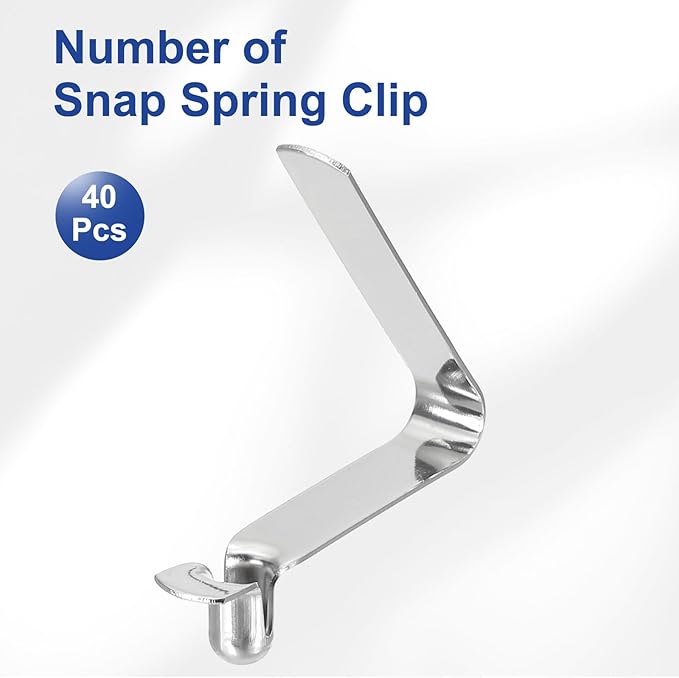 HARFINGTON Single Button Kayak Paddle Snap Spring Clip Spring Steel V-Shaped Hollow Lift Telescopic Locking Tube Pole Clips for Tent Camping