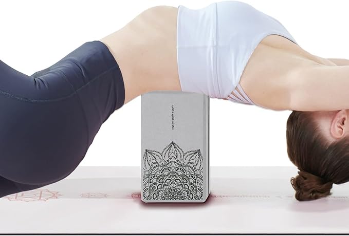 nuveti Yoga Blocks Set of 2, High Density Yoga Brick Foam Blocks to Improve Strength, Flexibility and Balance Brick Foam Blocks