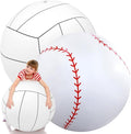 Lewtemi Giant Inflatable Sports Balls Large Inflatable Beach Ball Baseballs Soccer Rainbow Basketball Football for Sport Birthday Party Favor(2 Pcs,Baseball, Volleyball,27 Inch)