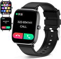 Smart Watch for Men Women (Answer/Make Call) - 1.9" Full Touch Screen Smartwatch iOS Android Compatible, Fitness Tracker Watch with Heart Rate Sleep Monitor, BP, SpO2, Step Counter (Stone Black)