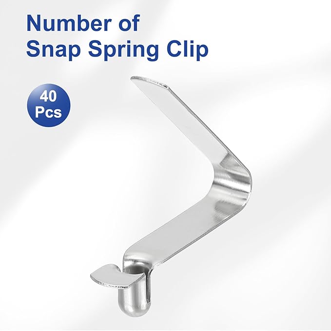 HARFINGTON Single Button Kayak Paddle Snap Spring Clip Spring Steel V-Shaped Hollow Lift Telescopic Locking Tube Pole Clips for Tent Camping