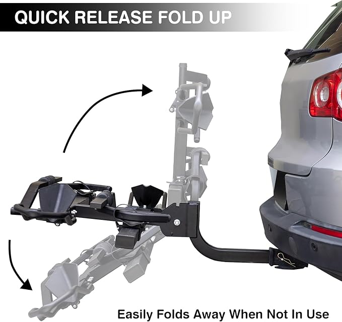 Leader Accessories 2" Hitch Bike Rack, Carry 2 Bikes up to 75 lbs Each for Standard, Fat Tire and Electric Bicycles - Heavy Duty, Foldable Ebike Rack for Car, Truck, RV and SUV with 2-inch Receiver