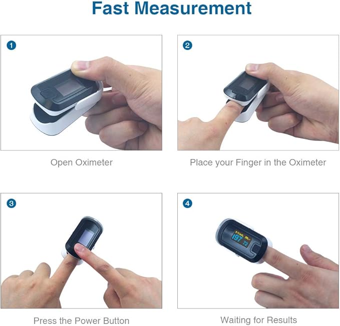 mibest OLED Finger Pulse Oximeter, O2 Meter, Dual Color White/Black