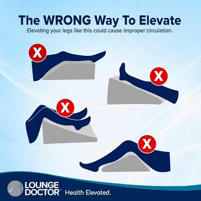 Lounge Doctor Elevating Leg Rest Wedge Pillow, Heather Grey, Medium