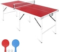 Seydrey 5.5x3ft Foldable & Portable Ping Pong Table, Folding Indoor Table Tennis w/ 2 Paddles, 2 Balls and Net