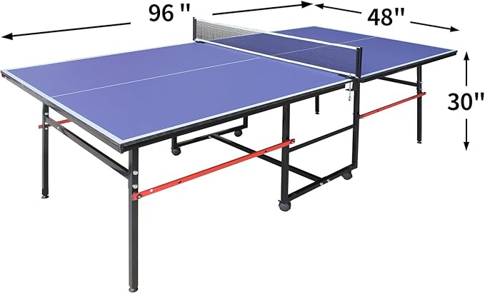 Ping Pong Table Foldable & Portable Table Tennis Table Set for Indoor & Outdoor Games with Net, 2 Paddles and 3 Balls