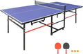 8ft Professional MDF Indoor Table Tennis Table with Quick Clamp Ping Pong Net with Two Rackets and Three Balls