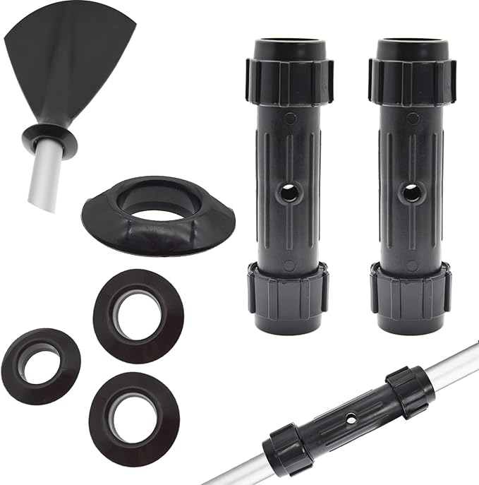 4pcs Kayak Paddle Drip Rings & 2pcs Paddle Connector, Rubber Canoe Paddle Drip Ring, Universal Fit Your Kayak Paddle Shaft, Lightweight Portable Canoe Boat Paddle Accessory