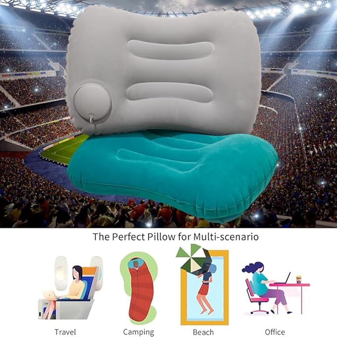Portable Lightweight Mini Inflatable Pad,Stadium Booster Seat Bleacher Cushion,Foldable Waterproof Sitting Pad to Raise Height for Outdoor Camping Hiking Beach Office (Blue)