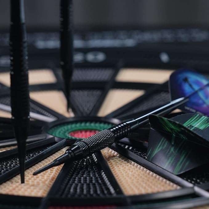 Electronic Dart Board LED Electric Digital Dart Boards for Adults with Cabinet with 12 Soft Tip Dartboard Set