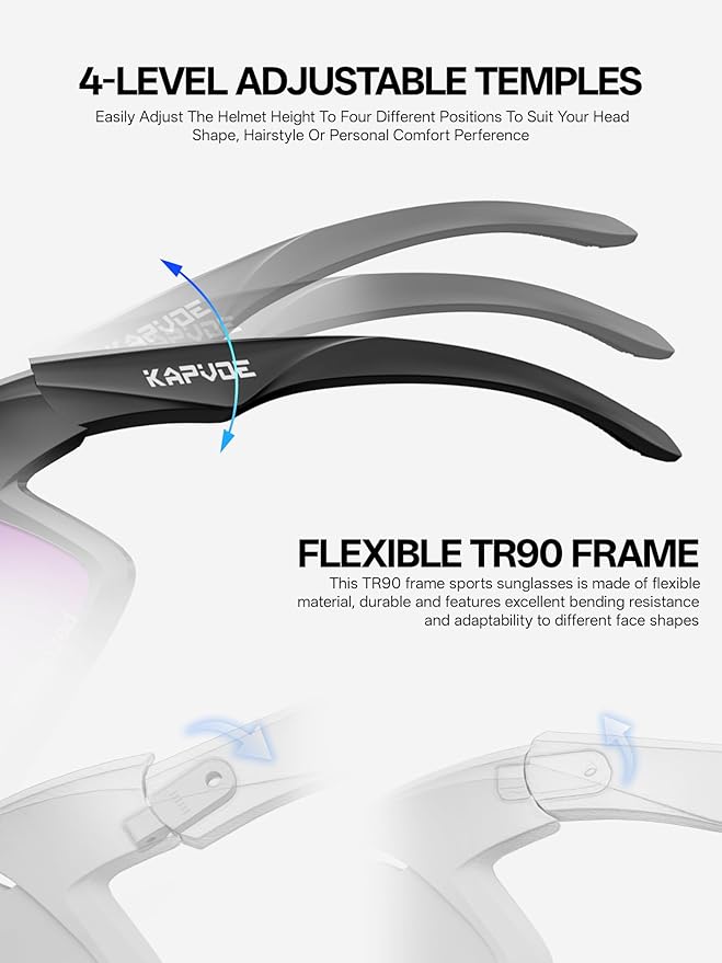 KAPVOE Polarized Cycling Glasses Men Women Sports Sunglasses for Mountain Bike Running Fishing Baseball K383