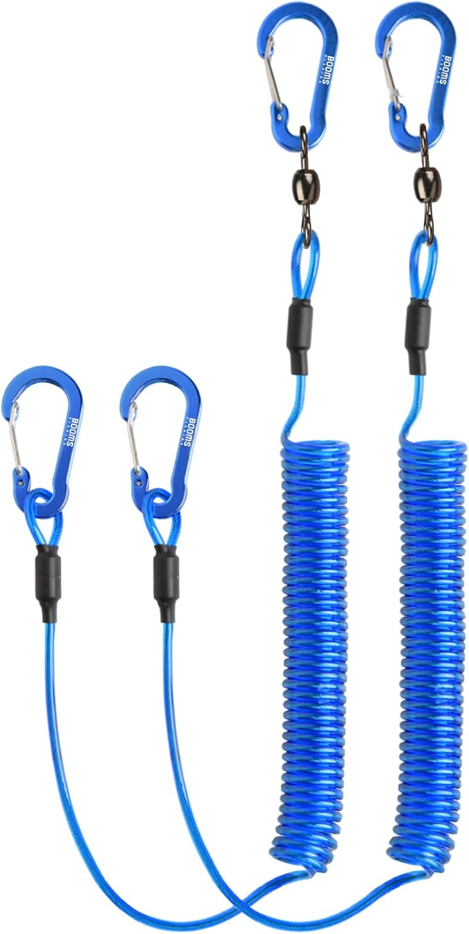 Booms Fishing T02 Fishing Pole Tether, Kayak Paddle Leash, Paddle Board Fishing Accessories, Heavy Duty Fishing Lanyard for Fishing Tools/Rods/Paddles
