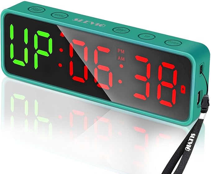 Small Gym Timer Clock Stopwatch Magnetic Workout Interval Timer, Large LED Digital Display, Home Accessories Countdown Clock for Home Gym Garage Schools