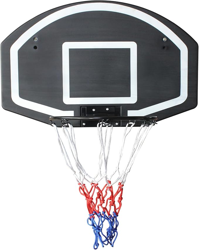 Wall Mounted Basketball Stand 28.5 x 18 Inch Shatterproof Backplate Folding Durable Basket and All-Weather Mesh Construction for Indoor and Outdoor Use