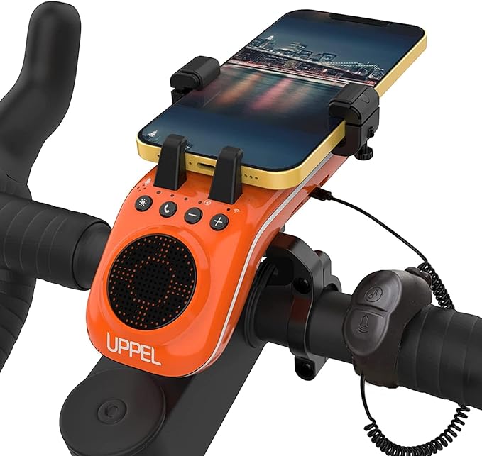 Multifunctional Bike Speaker & Phone Holder - Bicycle Headlight, Horn, Microphone & Power Bank (5000mAh), Ideal for Mountain & Road Cycling