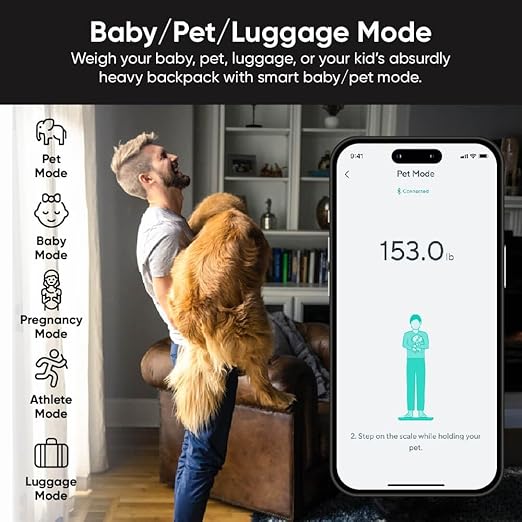 WYZE SCALE - Smart Scale Ultra with 4.3" Color Display, Digital Scale for Body Weight BMI Muscle Mass, Heart Rate Monitor, Wi-Fi & Bluetooth Weight Scale with Baby/Pet/Luggage Mode, 400lbs, Black