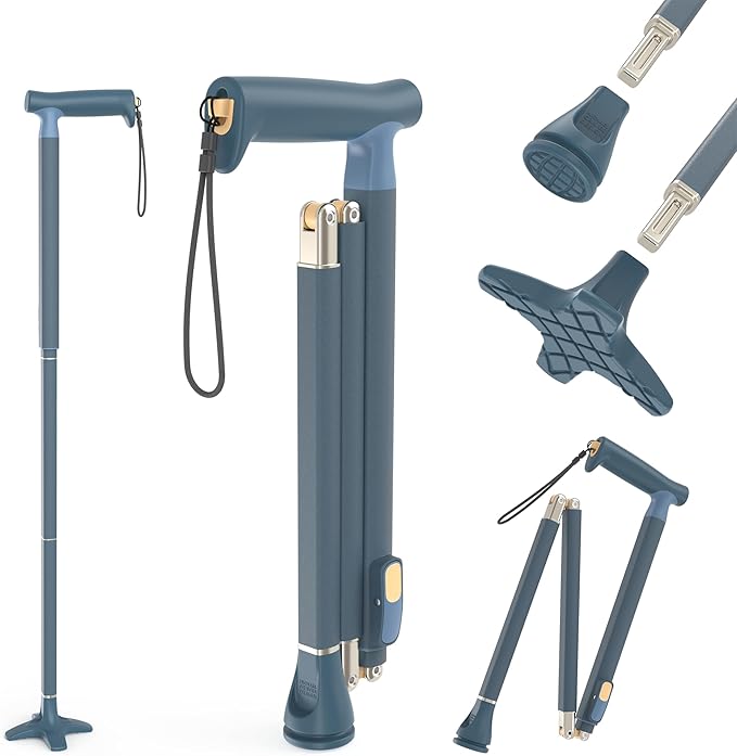 Michael Graves Quick Fold Walking Cane for Men and Women - Foldable Walking Stick for Stability and Style - Collapsible Folding Cane - Walking Sticks for Seniors & Adults